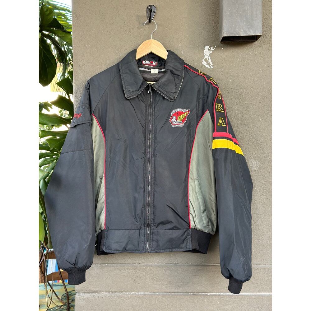 Vintage 90s Y2K Crown GWRRA Gold Wing Peg Men's Large Motorcycle Varsity Jacket